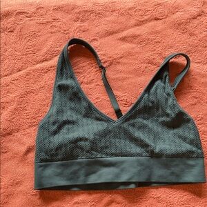 PINK Victoria's Secret Ribbed Sports Bra in Dark Green